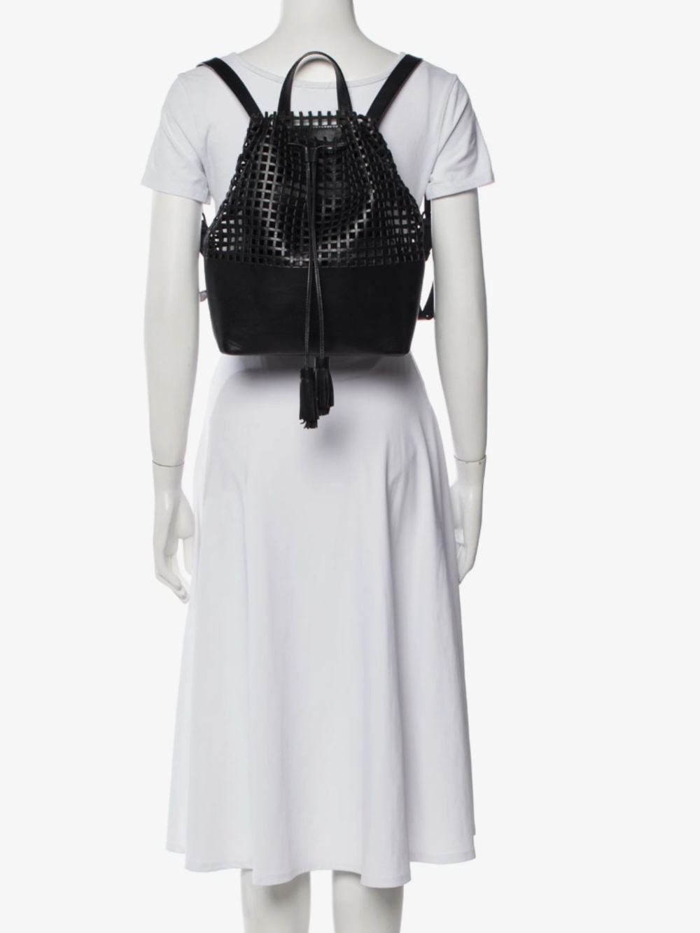 Loeffler Randall Backpack - Black Leather w/ Interior Zip Pocket